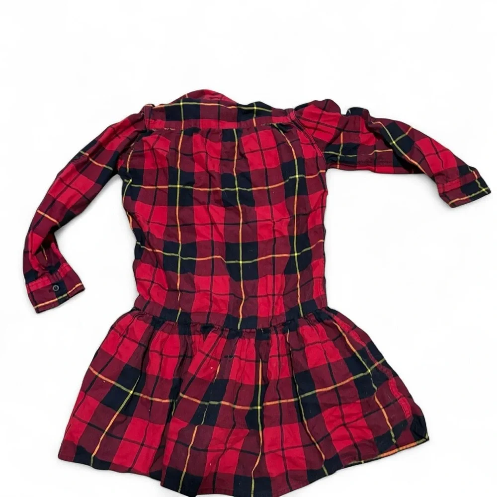 Ralph Lauren Red and Black Plaid Button-Front Girls' Dress